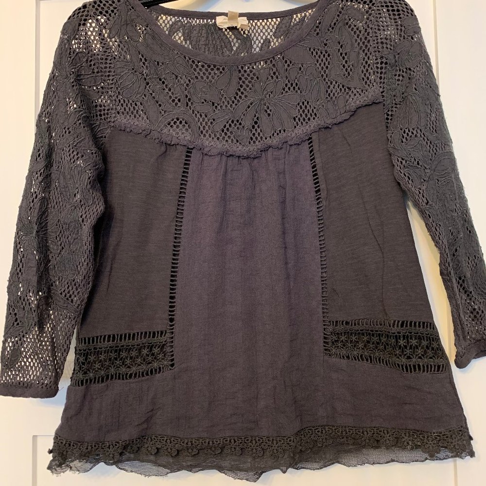Anthropologie Meadow Rue Long Sleeve Top Sz XS